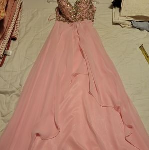 Size 1/2 pink rhinestone prom dress